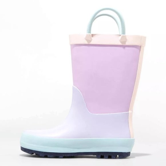 Toddler Girls Ali Colorblock Rain Boots - Cat and Jack (Purple) "Size 9" - NEW!! - Picture 2 of 5